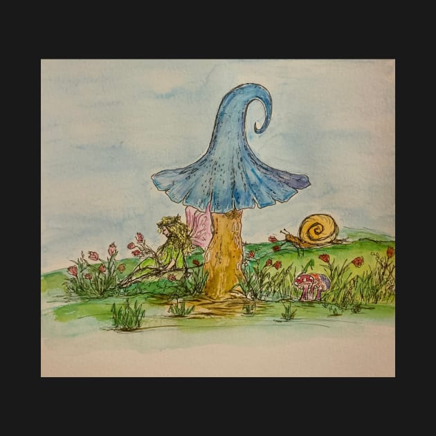 The fairy and the mushroom by Annabellepaints