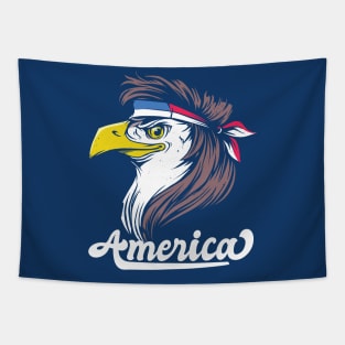 Bald Eagle with a Mullet // Funny America Fourth of July Tapestry