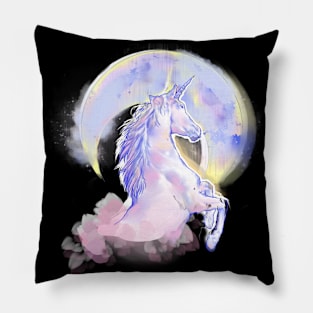 Unicorn Fantasy Creature in Moonlight Pillow