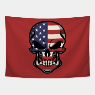 FLAG OF THE USA ON SKULL EMBLEM Tapestry