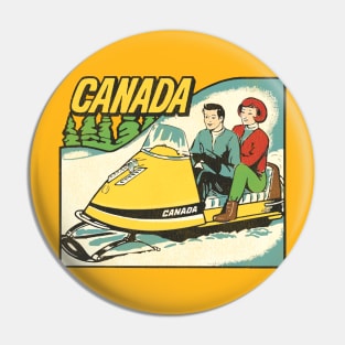 Vintage Canada Snowmobiling Tourist Travel Souvenir Pin