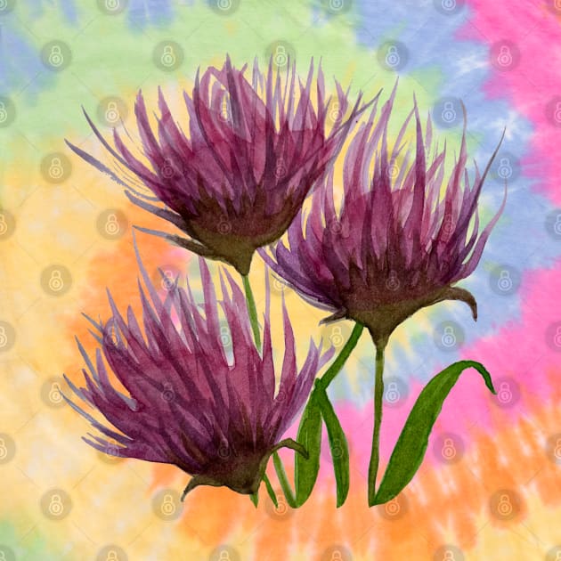 Floral Thistle Mauve by LiaIsabellaArt