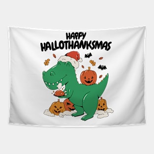 Festive Dino Delight Tapestry