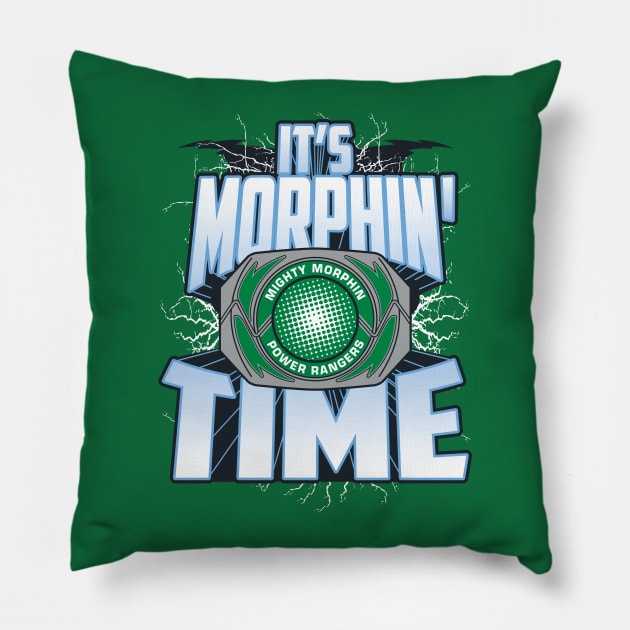 It's Morphin' Time GREEN Pillow by mikerozon