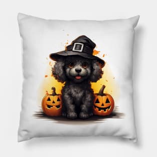 Halloween Poodle Dog #2 Pillow