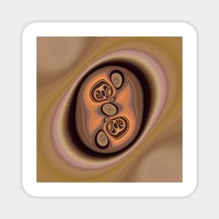 cute doodle creative cyclone style design and pattern in  orange gold pattern and design Magnet
