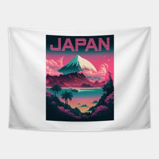 Japan Synthwave Travel Art Poster Tapestry