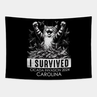 Carolina Cicada Invasion Survivor Funny Cat Tapestry