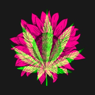 Flowers Interactive Magenta&Green Filter T-Shirt By Red&Blue T-Shirt