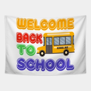 Welcome back to school bus T shirt Tapestry