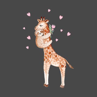 sloth and giraffe love T-Shirt