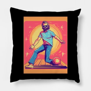 Retro Bowling Man Pillow