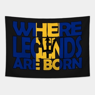 Flag of Barbados - Where Legends Are Born  - Soca Mode Tapestry