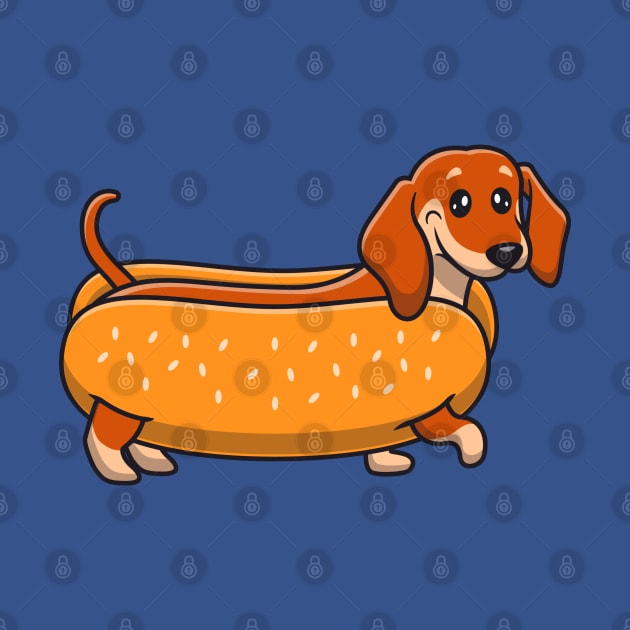 Happy Dachshund in Hotdog Costume by KarmicKal