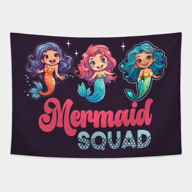 Mermaid Squad Tapestry by Etopix