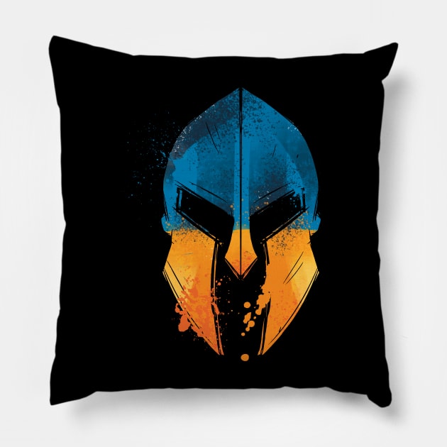 Helmet ukranian Pillow by Christyn Evans