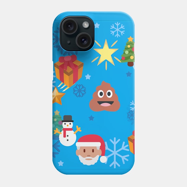 blue ugly christmas poop emoji Phone Case by gossiprag