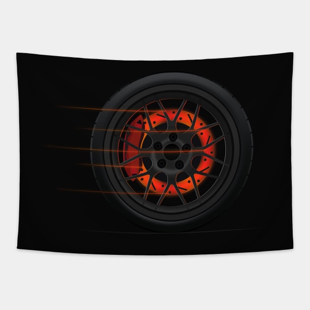 Glowing Brakes Tapestry by AutomotiveArt