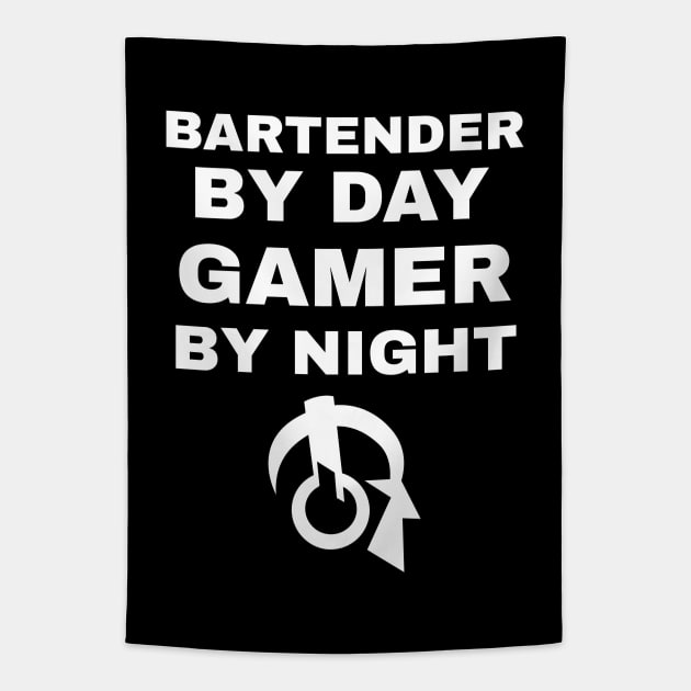 Bartender By Day Gamer By Night Tapestry by fromherotozero