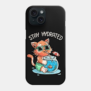 Stay Hydrated Cat Summer Fish by Tobe Fonseca Phone Case