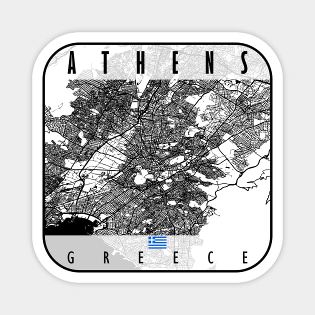 Athens Map Greece Magnet by ArtisticParadigms