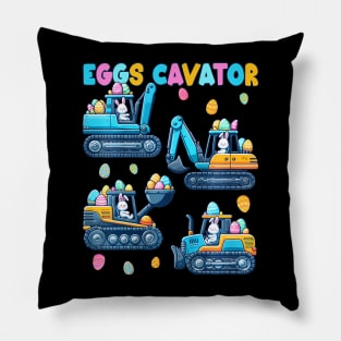 Kids Eggs Cavator Easter Egg Construction Trucks Bunny Excavator Pillow