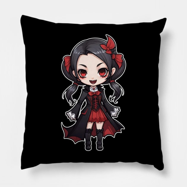 Vampire Girl 2 Pillow by Grave Digs