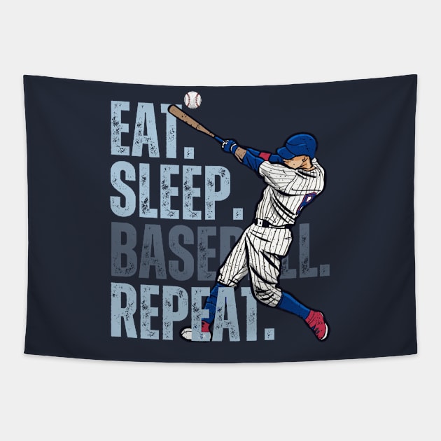 Eat Sleep Baseball Repeat Funny Baseball Player Tapestry by MetAliStor ⭐⭐⭐⭐⭐