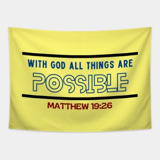 With God All Things Are Possible | Christian Typography Tapestry