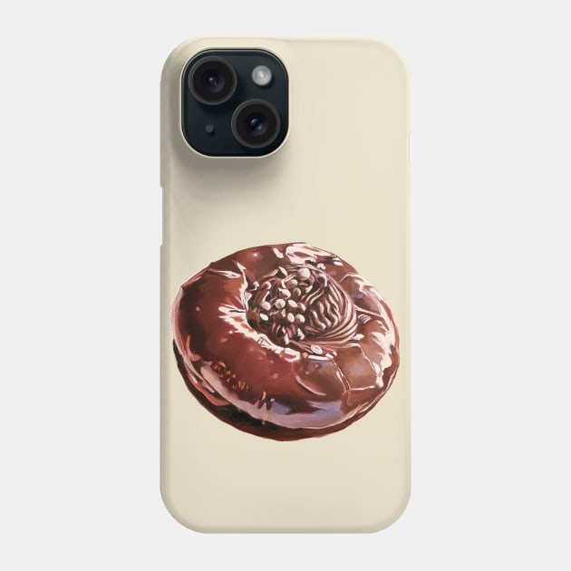 Chocolate Swirl Donut Painting (no background) Phone Case by EmilyBickell