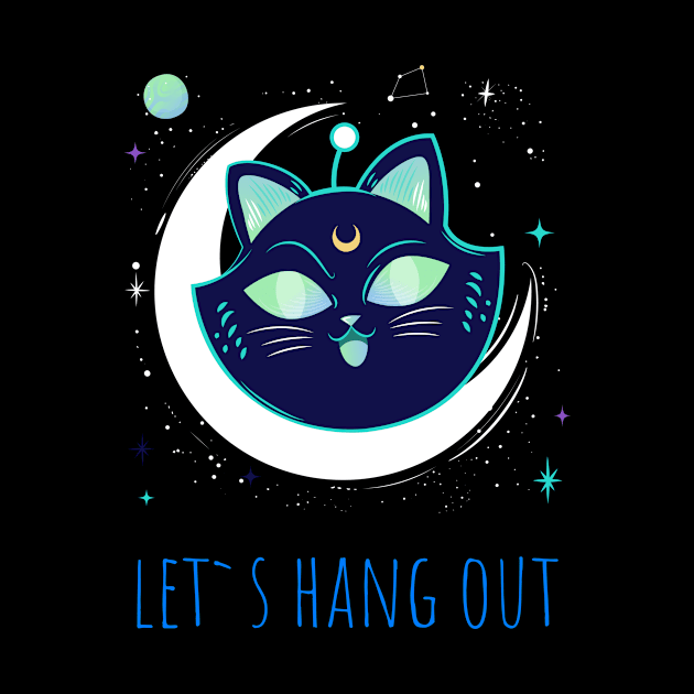 Let's Hang Out Awesome T-shirt for catlovers by Awe Cosmos Store