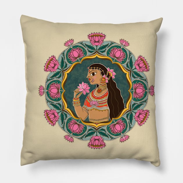 Indian lotus  Queen Pillow by Prita_d