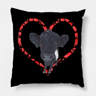 BELTED GALLOWAY HEART Pillow