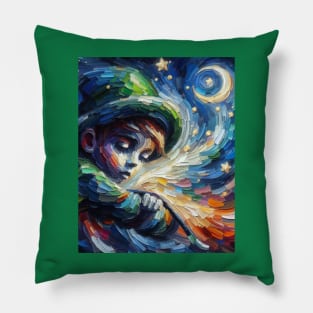 Fairy Boy in Starry Night Pillow