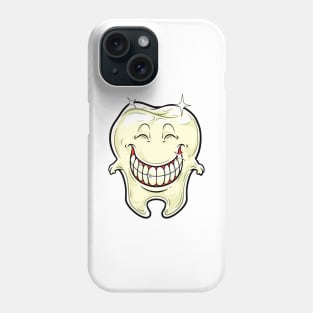 Cartoon grinning healthy tooth Phone Case