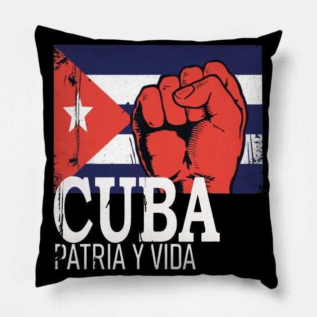 Cuba Flag Cuba Power Cuban Pride Vintage Pillow by dyazagita