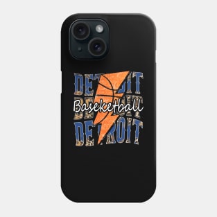 Graphic Basketball Detroit Proud Name Vintage Phone Case