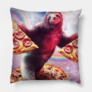 Funny Space Sloth With Pizza Pillow