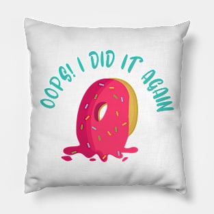 Oops Dropped Dessert Pink Doughnut Pillow