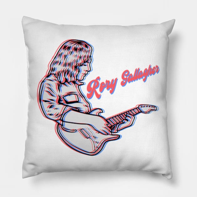 Rory Gallagher Pillow by BlockersPixel