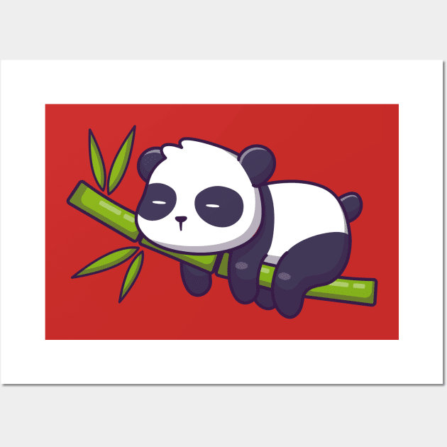 Premium Vector  Cute panda bear cartoon sleep on bamboo good