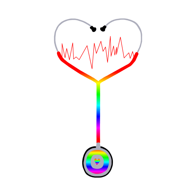 Rainbow Heartbeat Stethoscope by Art by Deborah Camp