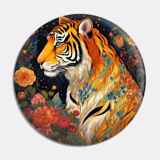 Tiger Art Under The Stars Pin