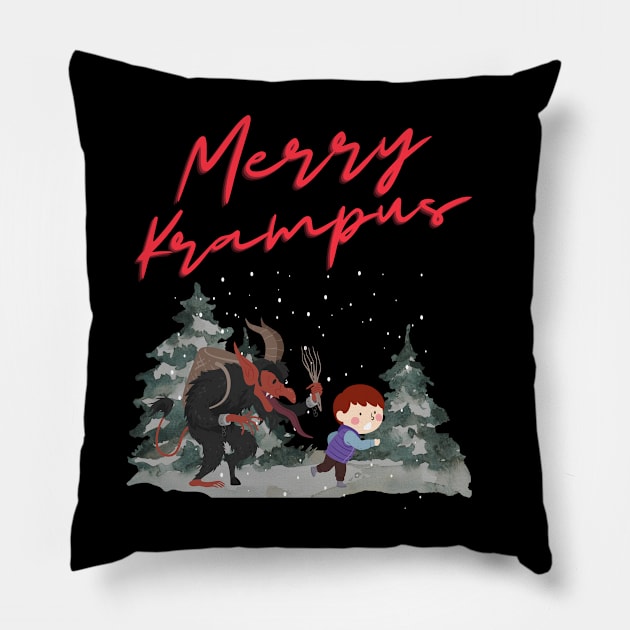 Merry Krampus Pillow by GenXDesigns