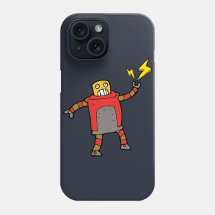 Red Robot Shooting Electricity Phone Case