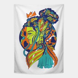 Tetradic Beauty Queen Tapestry