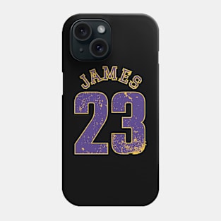 Lebron James Cool Black and White Distressed Jersey Number 23 BASKETBALL-6 Phone Case