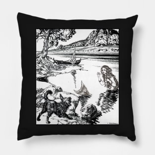 The Little Mermaid - Ivan Bilibin Pillow