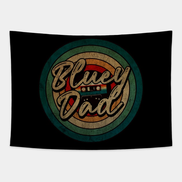 Bluey Dad -  Vintage Circle kaset Tapestry by WongKere Store