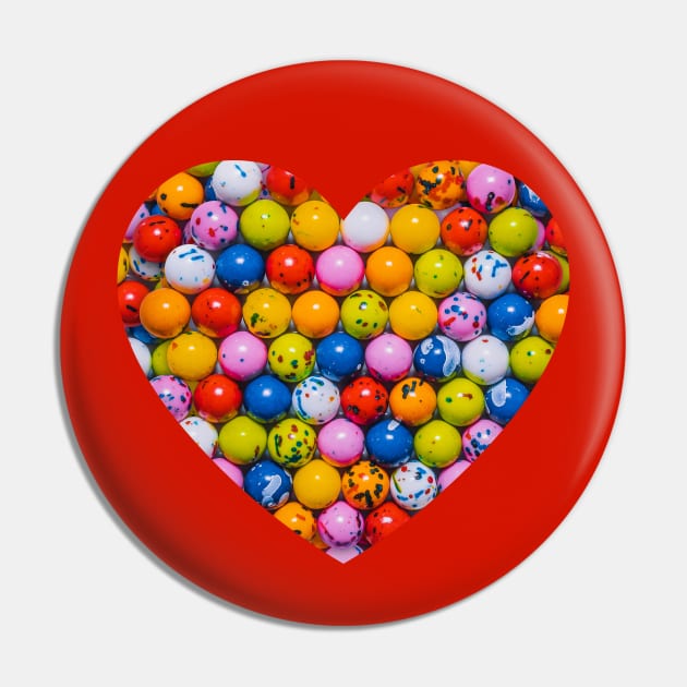 Vintage Jawbreaker Candy Photo Heart Pin by love-fi